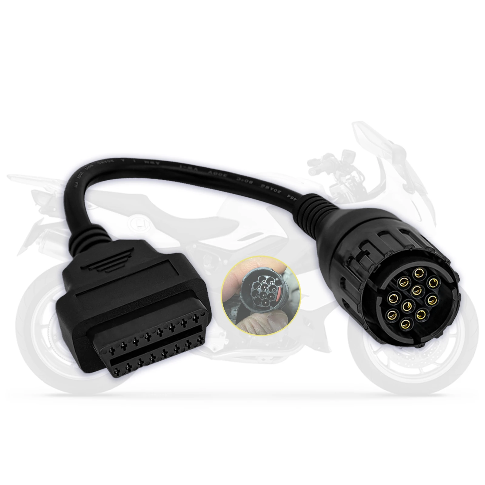 Motorrad 10-Pin-zu-OBD2-Diagnosekabel für F800GS S1000 R1200GS 10-Pin-OBD-Adapter für ICOM-D für Motorräder der C/F/G/K/R/S-Serie – Detail 2