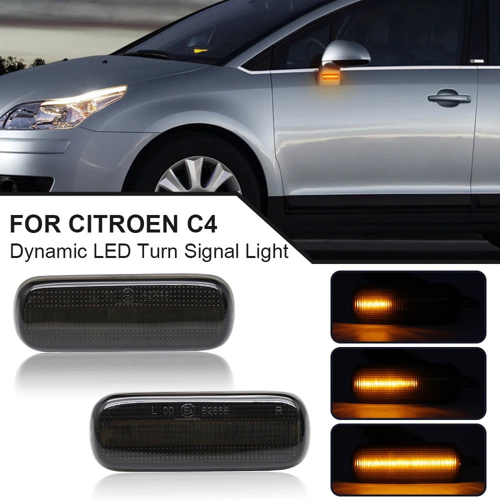 

2pcs Dynamic LED Side Mirror Lights For Citroen C4 I 2004 2005 2006 2007 2008 2009 2010 2011 Turn Signal Lamp