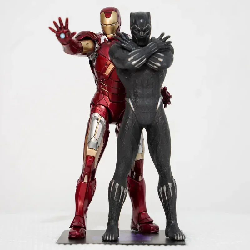 Authentic Shouwu Rewards A Award Final Reward Iron Man MK7 Black Panther Handmade Statue Marvel Model Toys Gifts