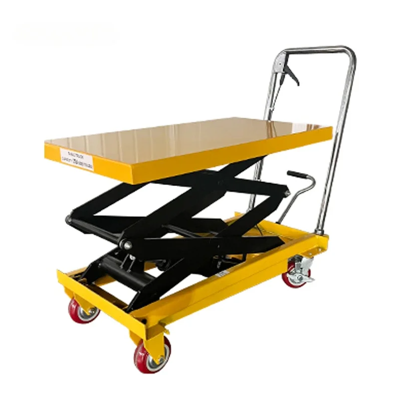 Smooth and Convenient Mobility Heavy Duty Double Scissor Hydraulic Lift Table Cart