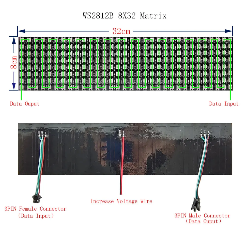 1PCS-5PCS WS2812B 16x16 LED Matrix Pixel Screen SMD 5050 RGB WS2812 IC Individually Addressable Digital Flexible LED Module