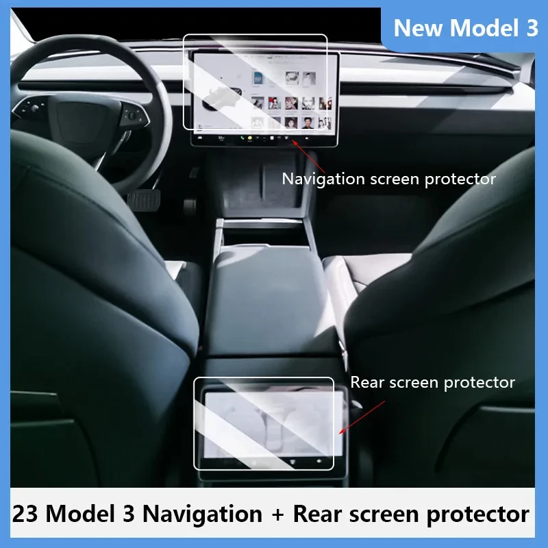 Para Tesla Model 3 Highland 2024 Protector de pantalla de vidrio templado navegación HD pantalla de protección de película de Control central