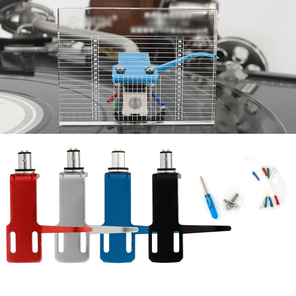 1 قطعة ذراع خرطوشة فونو العالمي LP مشغل تسجيلات لاقط الفينيل الفونوغراف القرص الدوار استبدال غطاء الرأس مع 4 خطوط