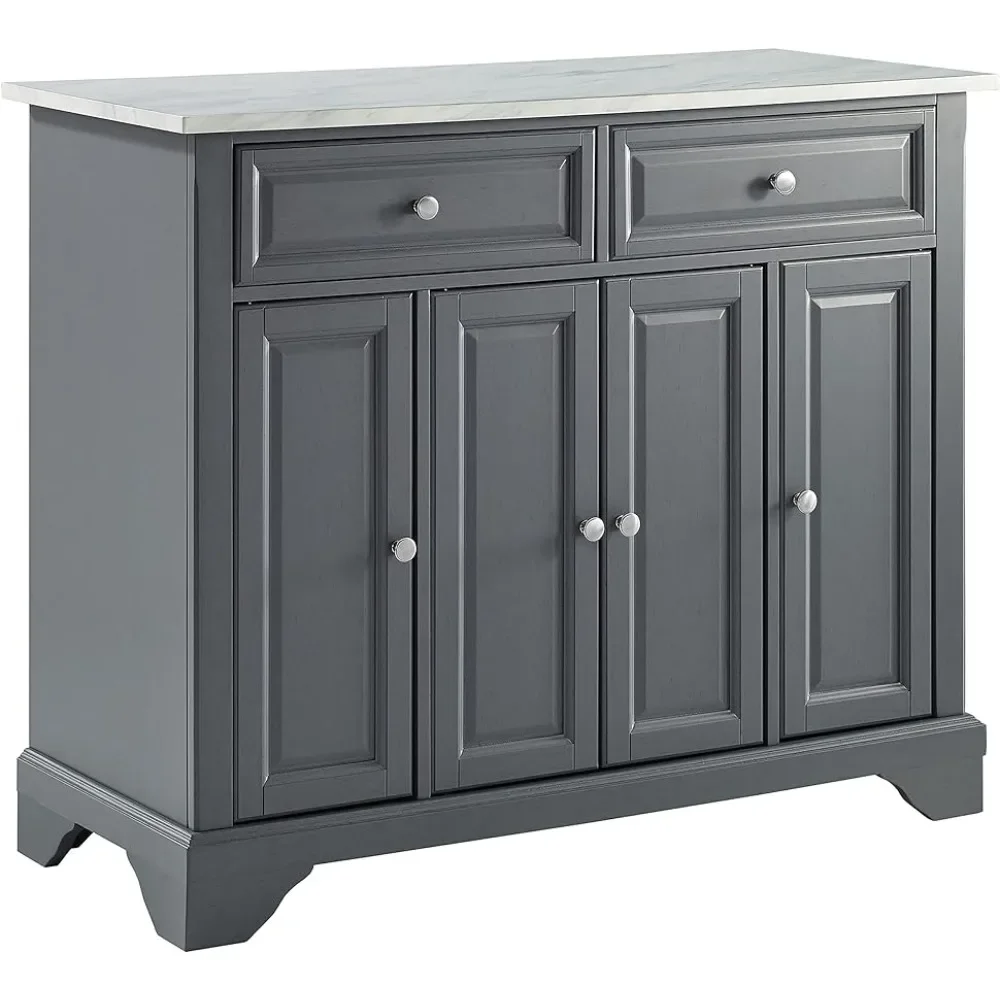 

Crosley Furniture Avery Kitchen Island with Paper Marble Top, Gray