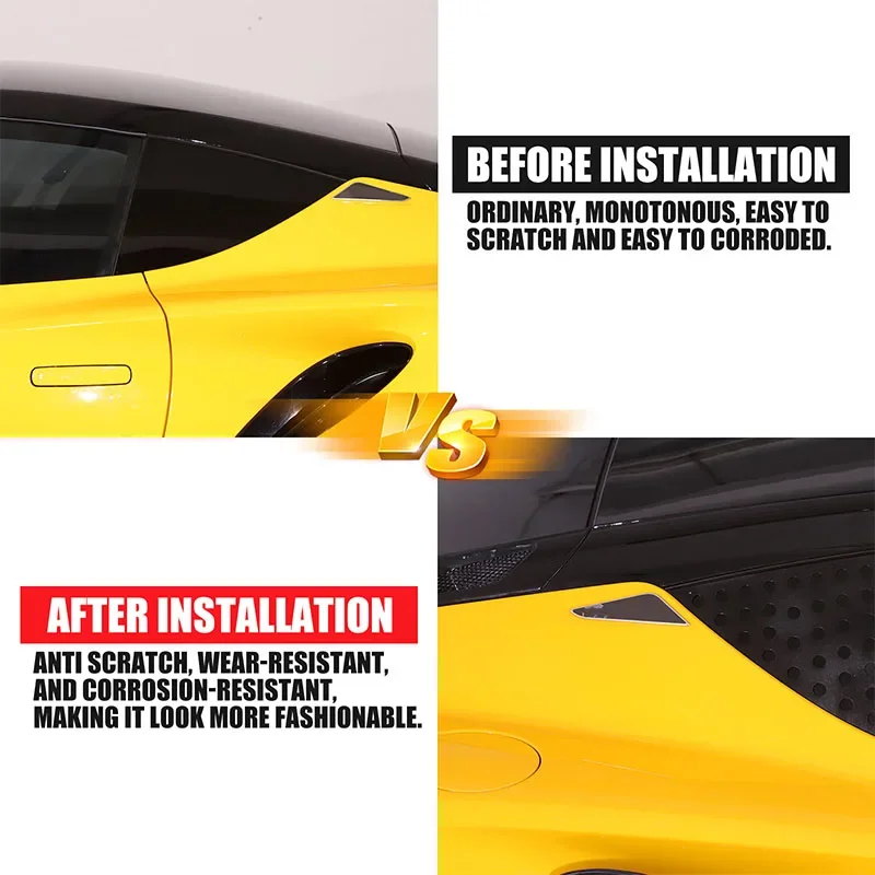

Aluminum Alloy Black For Lotus EMIRA 2021-2023 Car rear triangle window honeycomb board decoration sticker exterior accessories