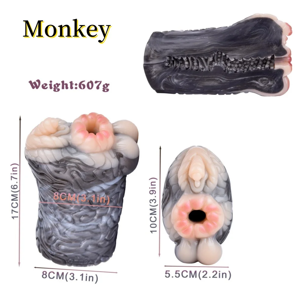 Tazas de masturbación con forma de Animal, Juguetes sexuales manuales de Cunnilingus/Anal, cebra, mono, ratón, camello, Cabra, conejo, jirafa, 8 estilos