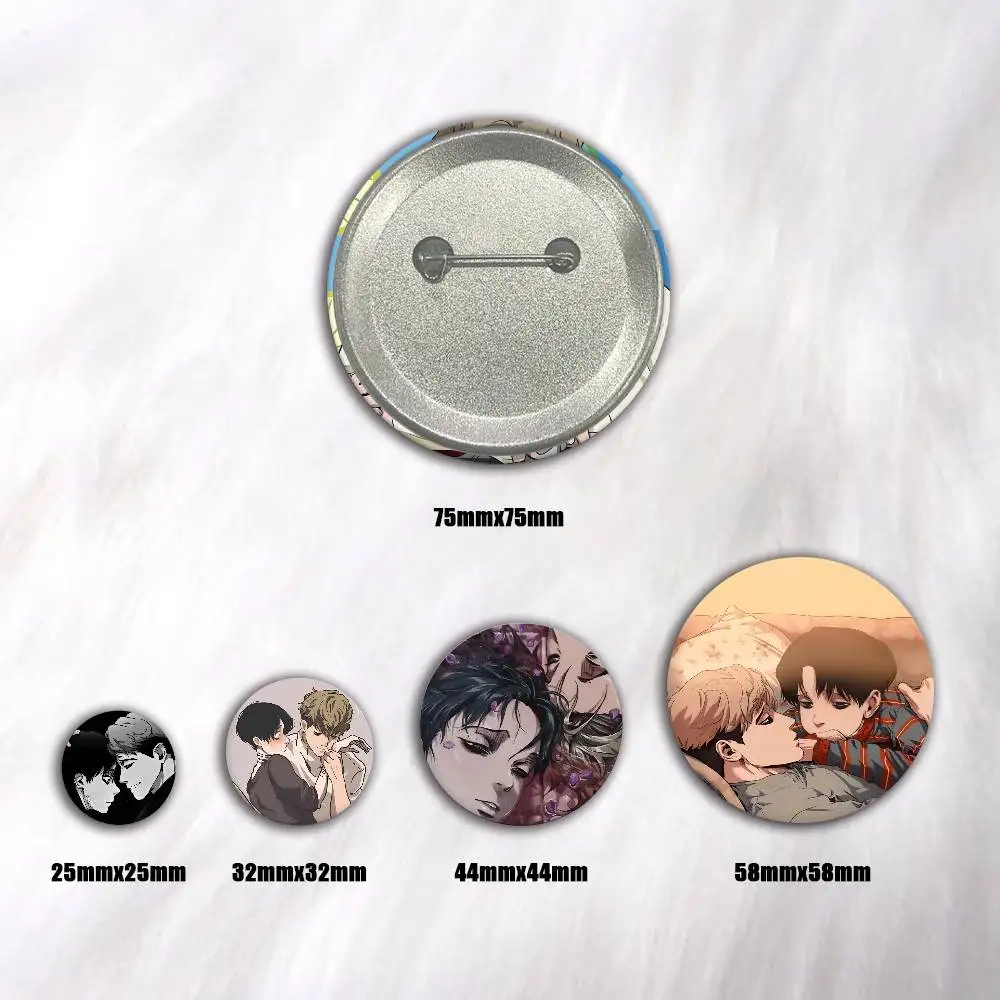 Classic Anime K-Killing S-Stalking Yoonbum Sangwoo Manga Badges Round Cosplay Pin Bag Decor Fans Collect Friends Gifts Brooch
