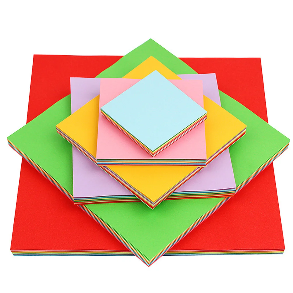 500 ورقة من ورق الأطفال القابل للطي، ورق مربع ملون، أوريغامي إبداعي لمشاريع الحفلات المدرسية اليدوية #1