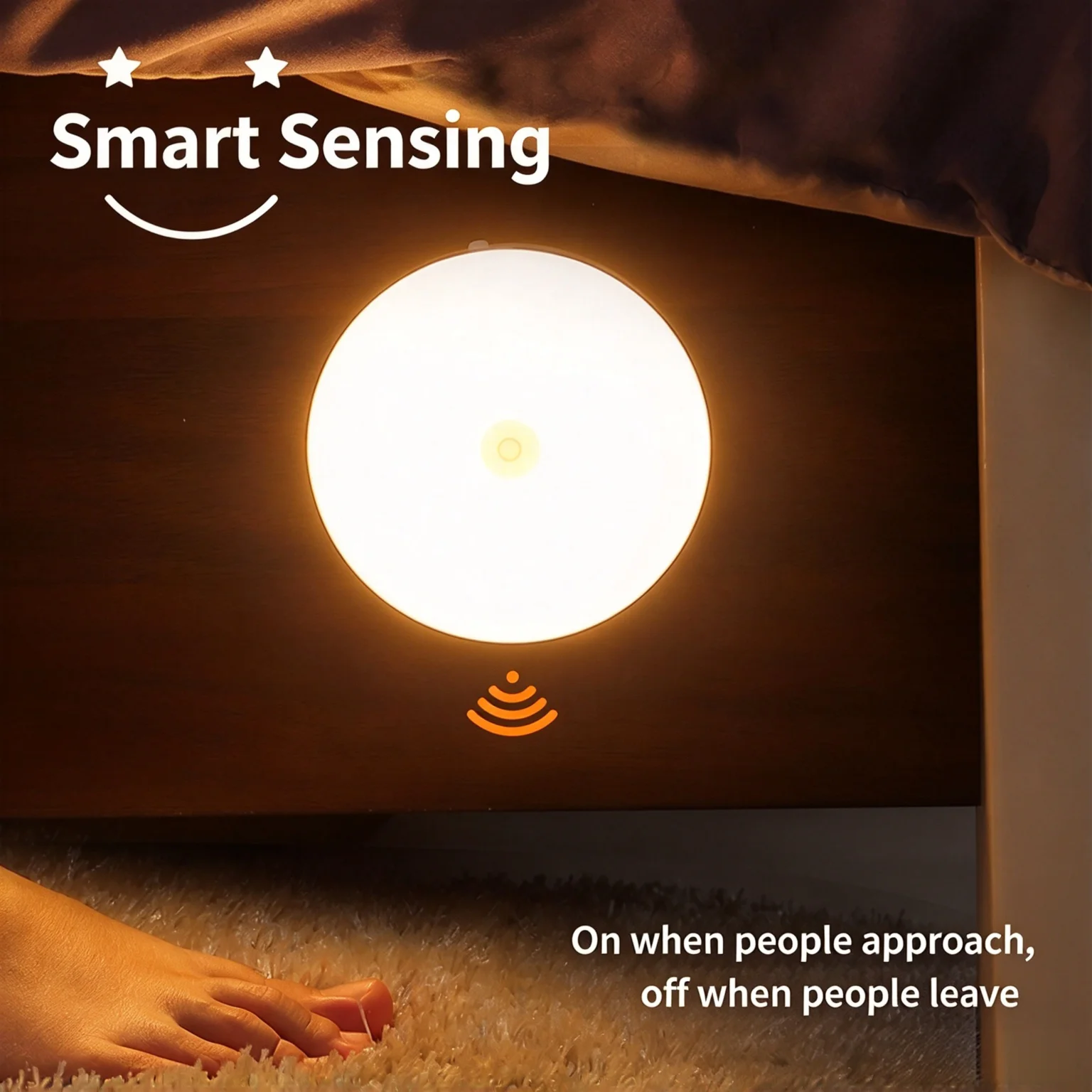 USB Rechargeable Motion Sensor Night Light,120° Wide Angle Dimmable LED Magnetic Wall Light for Hallway Bedroom Bathroom