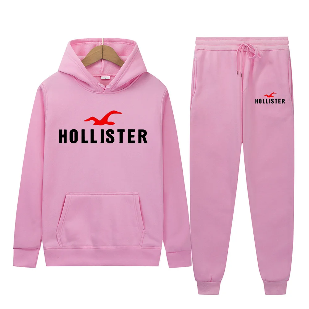 

Новинка Осень-зима трендовая Повседневная Толстовка с принтом Hollister для мужчин и женщин с круглым вырезом и капюшоном с пуловером и толстовкой в стиле хип-хоп