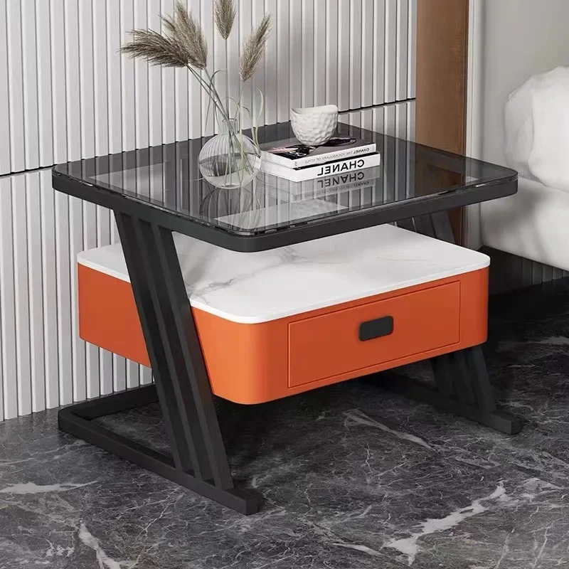 

Modern simple bedside table New light luxury bedroom Solid wood