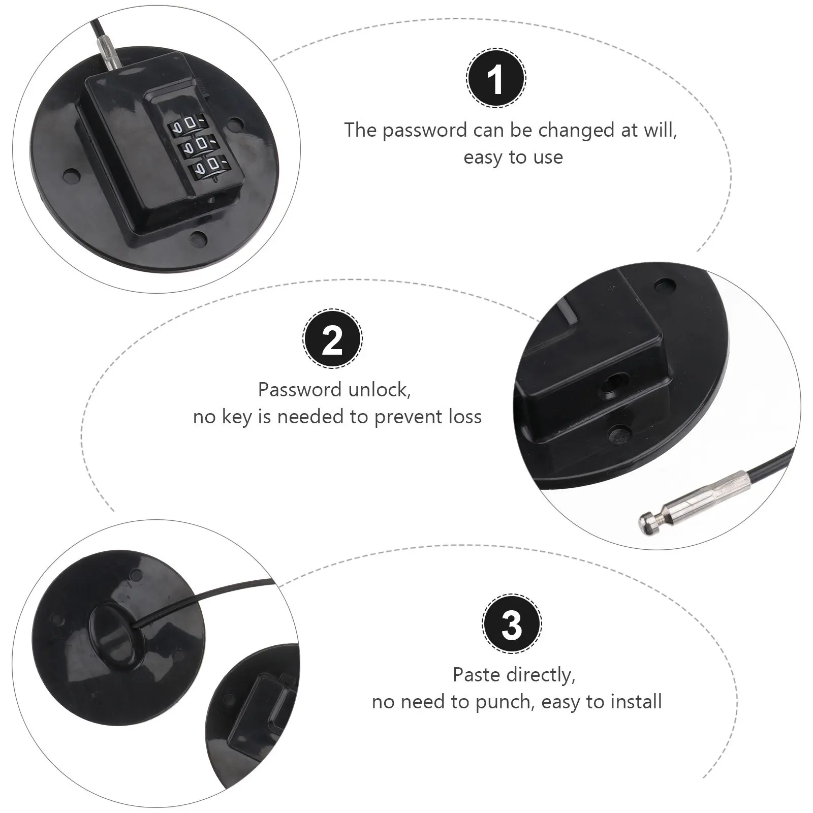 قفل برمز الثلاجة، مزلاج باب مشفر مقاوم للأطفال، آمن وسهل التركيب، قفل برمز الثلاجة مصنوع من مادة ممتازة ومتينة