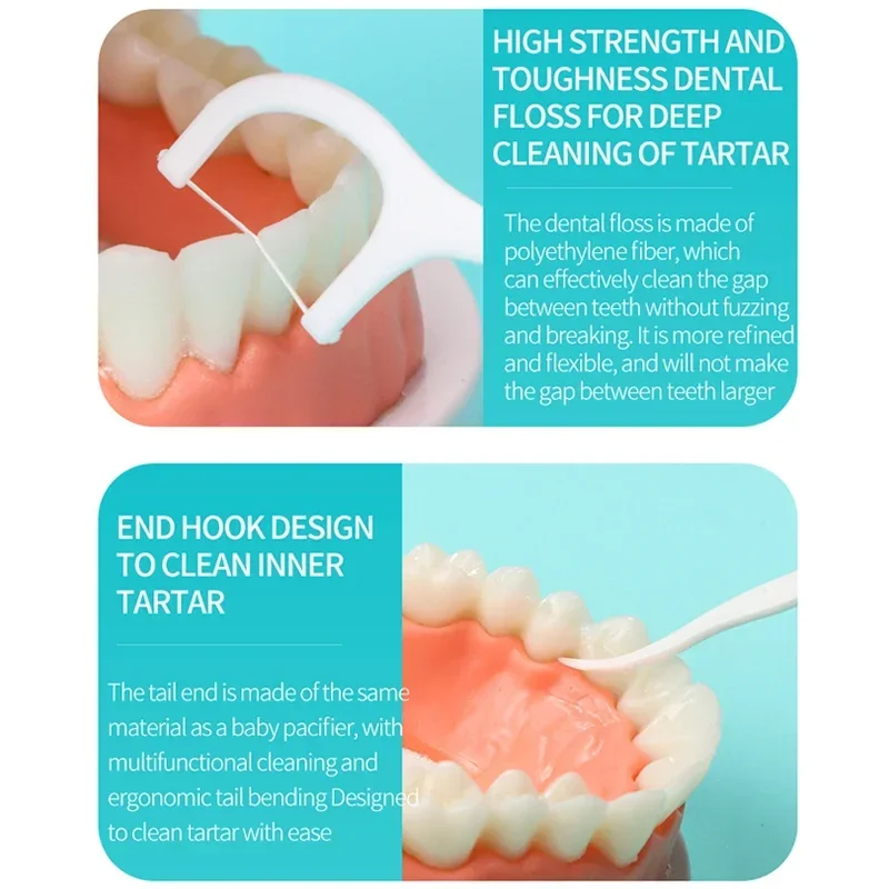 50/100/200pcs Oral Care, Set Portable and Disposable Care Floss Deep Cleaning Toothpicks Ultra-Fine Portable Floss Stick Home