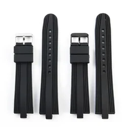 Exquisite and Durable Silicone Watchbands for Bvlgari Special Convex Interface Waterproof Watch Strap 22x8mm 24x8mm