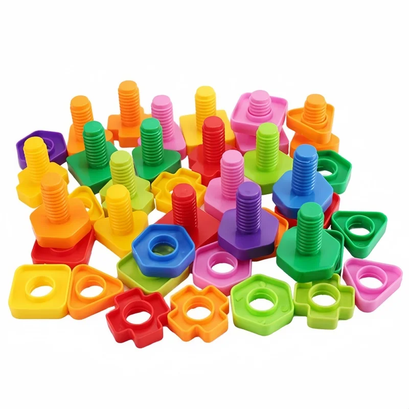 29 Stück Set DIY Schraube Bausteine Spielzeug Kunststoffe insatz Nuss Form Kinder Lernspiel zeug Maßstab Modell Kinder Lernspiel zeug