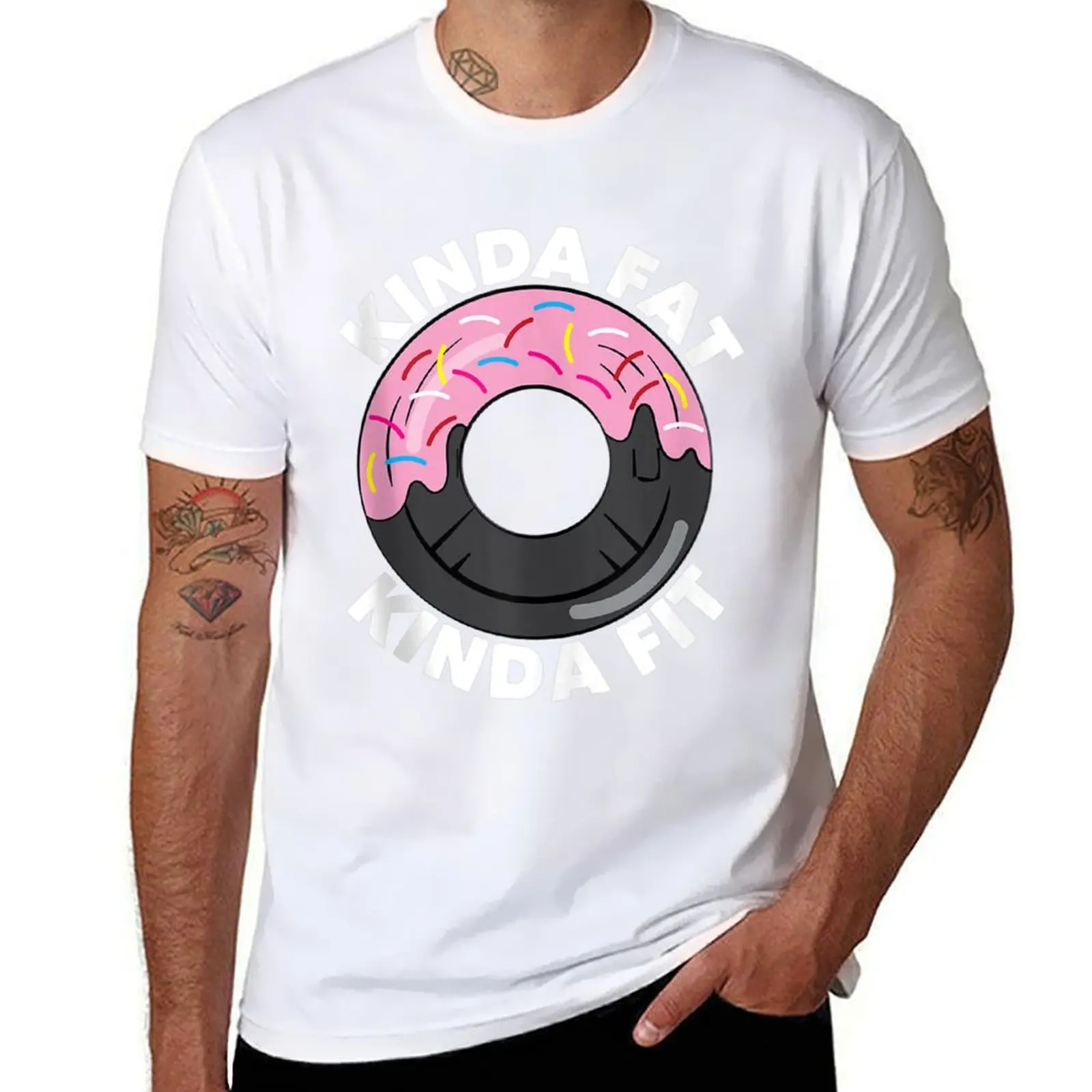 

Kinda Fat Kinda Fit Fitness Workout Gift Kinda Fat Fit T-Shirt man t shirt cotton high quality anime tshirt T-Shirt