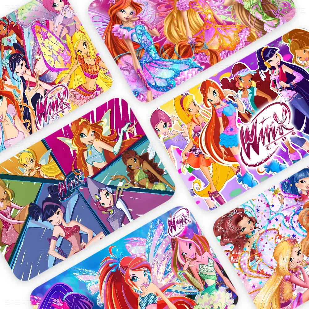 Girl W-Winx Clubs Stickers Anime Spend Or Save Funny Shell On Off Ultra Thin No Fade Sticker Skin Cover For Debit Credit Card