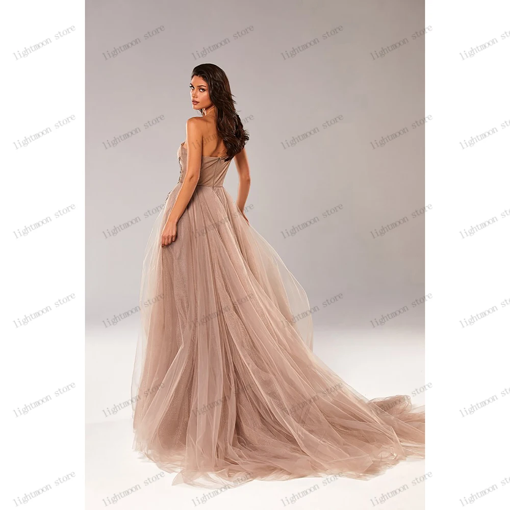 Klassische Abendkleider für Frauen 2024 One Shoulder Roben Tüll abgestuftes Ballkleid ärmellose rücken freie elegante Vestidos de Noche