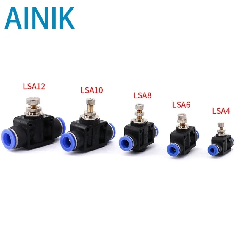 空気圧エアスロットルバルブ速度制御クイックホースチューブ水継手コネクタ空気圧継手調整 4 ミリメートル 6 ミリメートル 8 ミリメートル 10 ミリメートル