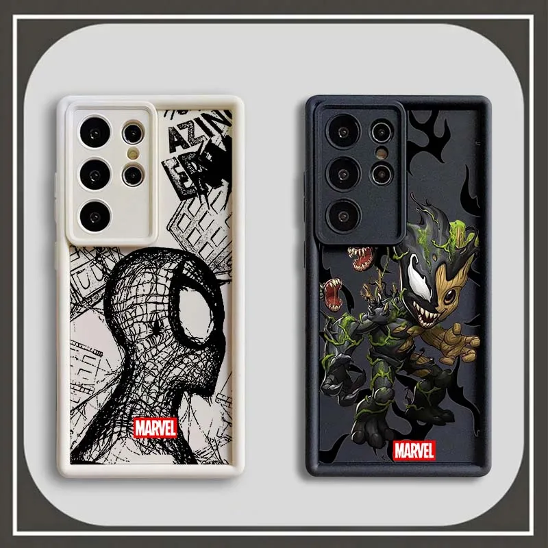 

Marvel Groot Spider-Man Art For Samsung Galaxy S25 S24 S23 S22 S21 S20 Ultra Plus FE 5G Eye Ladder Phone Case Soft TPU Cover