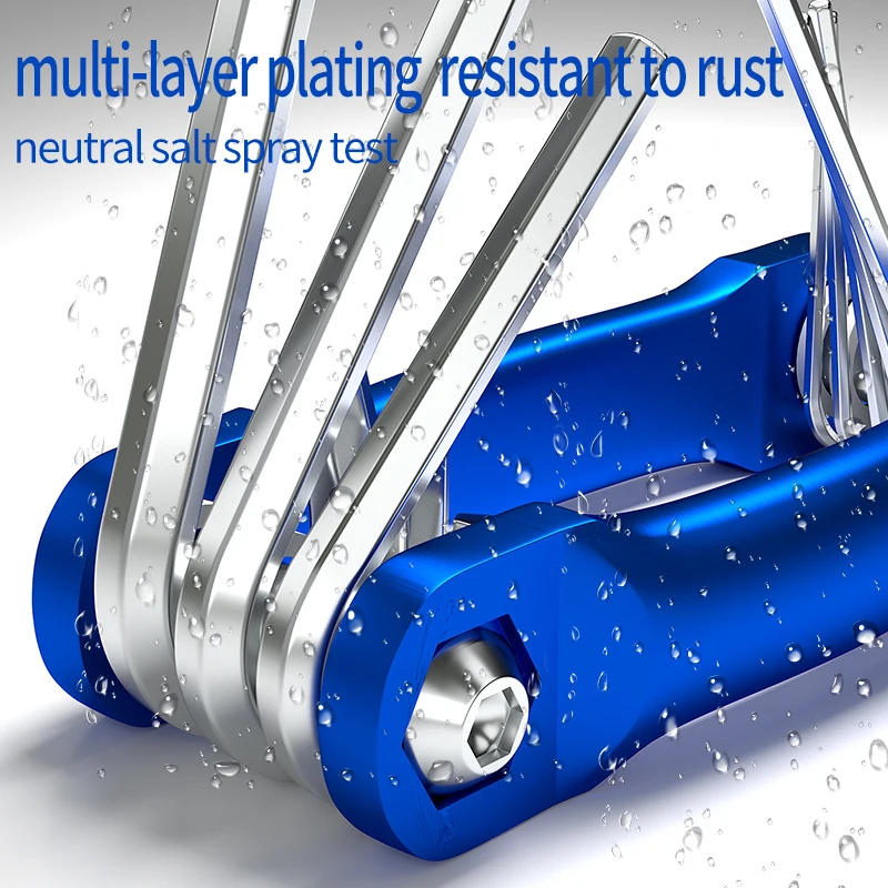 Chiave esagonale pieghevole 8 in 1 Chiave pieghevole multifunzionale in materiale cromo vanadio per set di utensili manuali portatili per ciclismo/lavoro