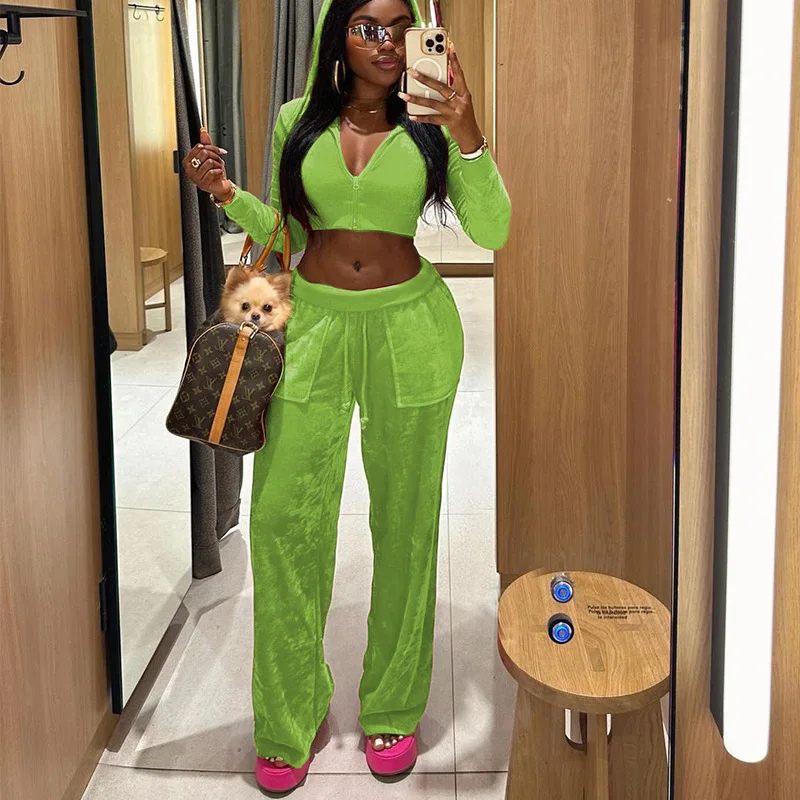 

Color Hoodie Casual Pants Set Comfortable Breathable Polyester Fabric for Women in Their 20s And 30s Winter Collection