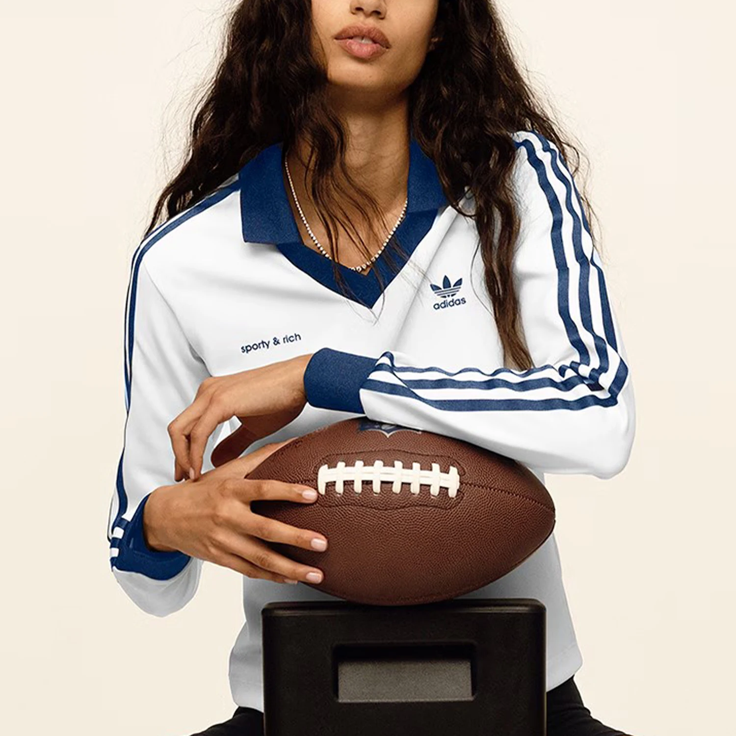 Adidas Authentic Three Leaves Women's Lapel Knit Long Sleeve POLO Shirt JI9276