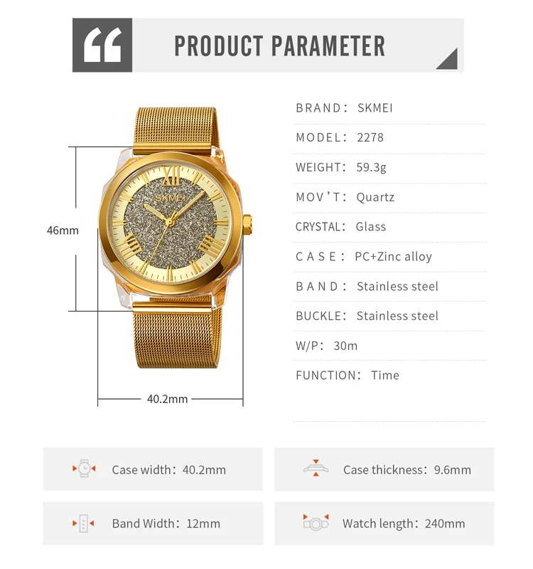 Skmei relógio masculino feminino moda fina relógio simples negócios malha de aço inoxidável relógio de quartzo relojes para hombres relógio