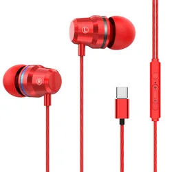 TYPE C USB Wired Earphone Metal Super Bass Stereo Music HIFI Sport Headset With MIC Bass For Xiaomi Huawei Headphones