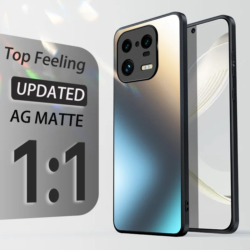 Glitter Shine AG Silicone Hard Case For Xiaomi Mi 14 13 13T 12 x 12T 11 Poco F3 F4 F5 Pro Matte Frosted Protective Celular Cases