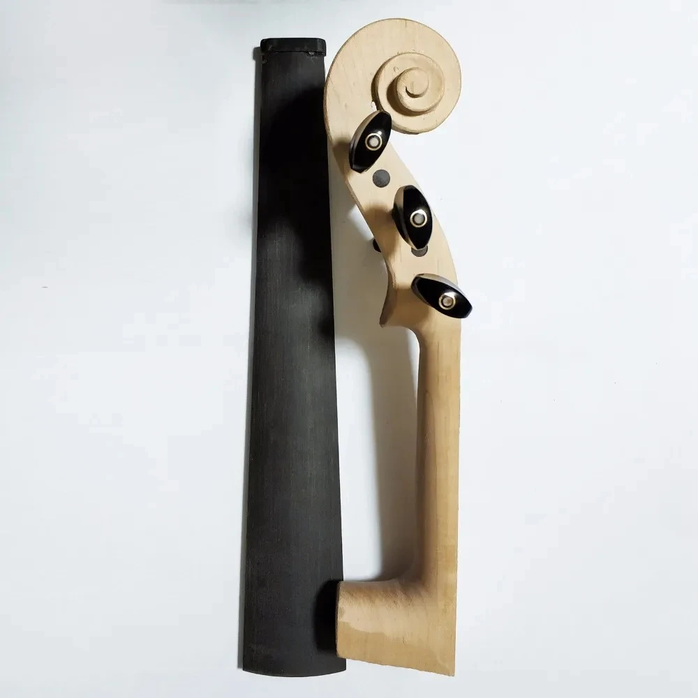 White 5 String 4/4 Maple first-class Violin Neck head +Indonesia Ebony Fingerboard+Nut+ violin Pegs,violin parts accessories