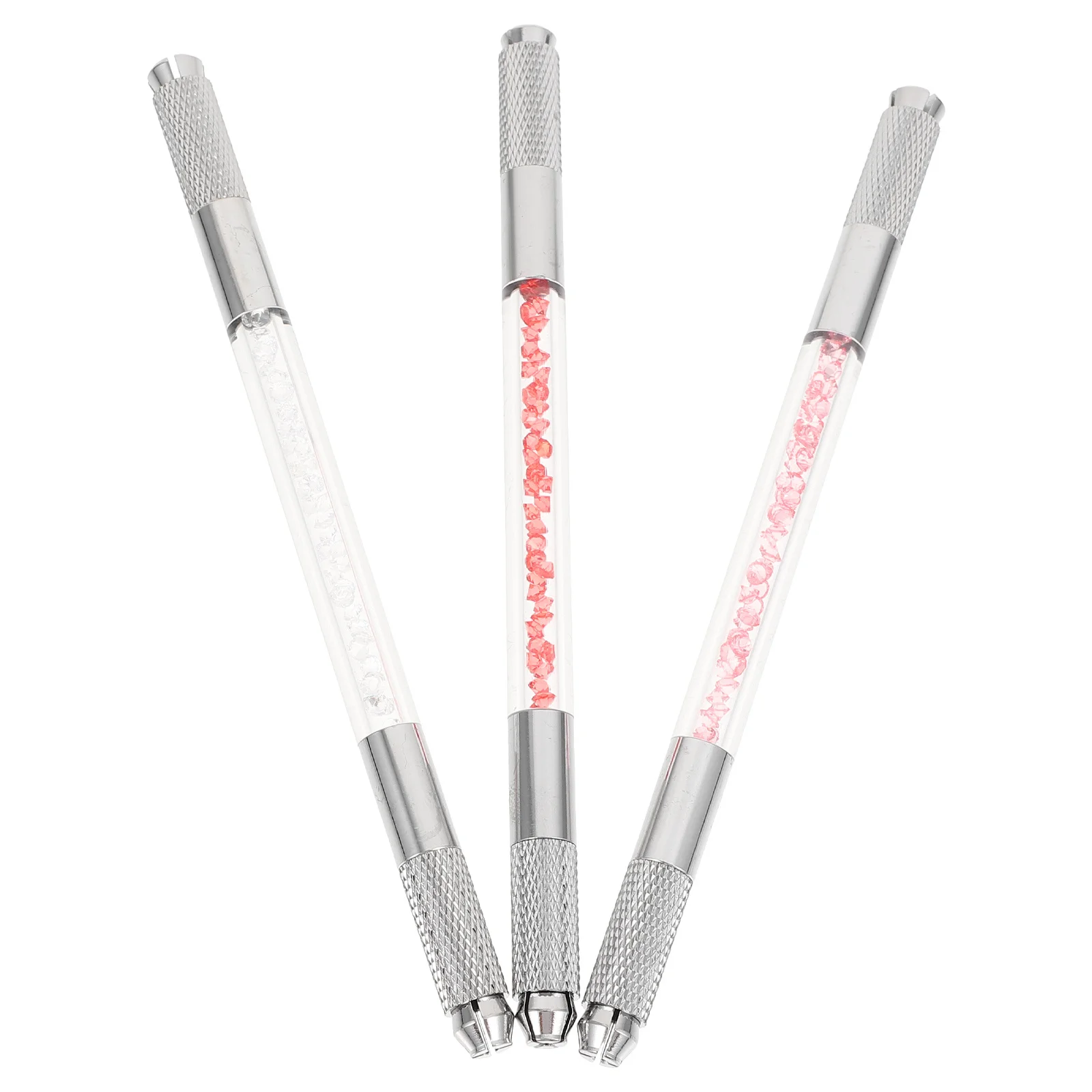 

Набор из 3 хрустальных карандашей для бровей с двойным наконечником, ручной инструмент для микроблейдинга бровей, антикоррозийный алюминиевый сплав