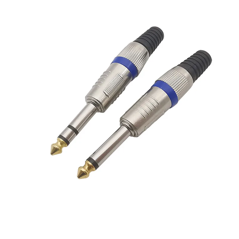 6.35mm 1/4 Inch Male Plug TS Mono / TRS Stereo Audio Plugs Jack Amplifier Microphone Wire Cable Soldering Type Connectors