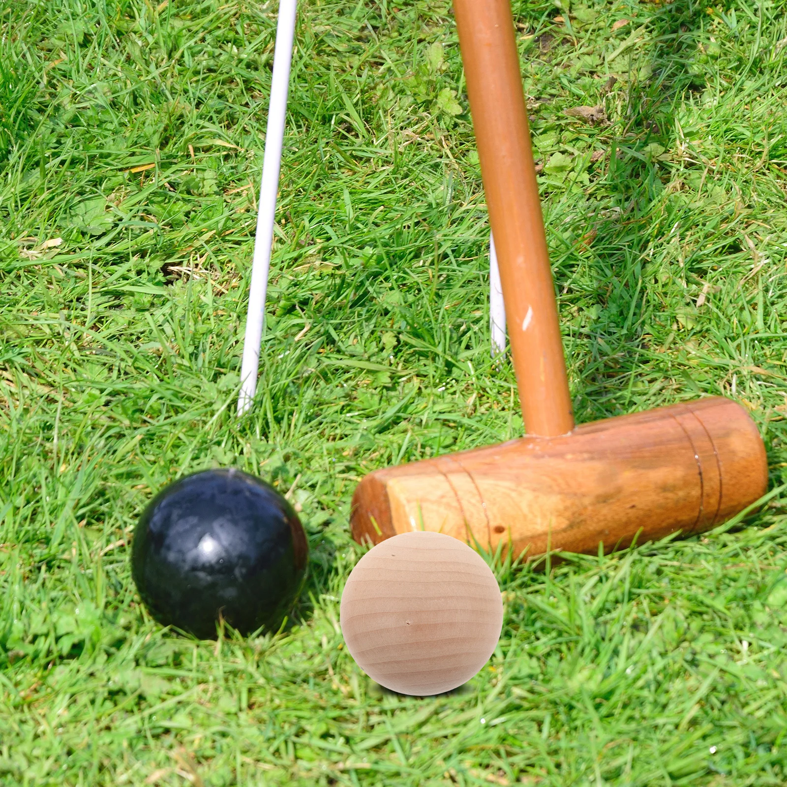 

6pcs Unfinished Croquet Balls 5.5Cm Solid Beech Wooden Lawn Set For Backyard Outdoor Family Play Replacement Crafting Activities