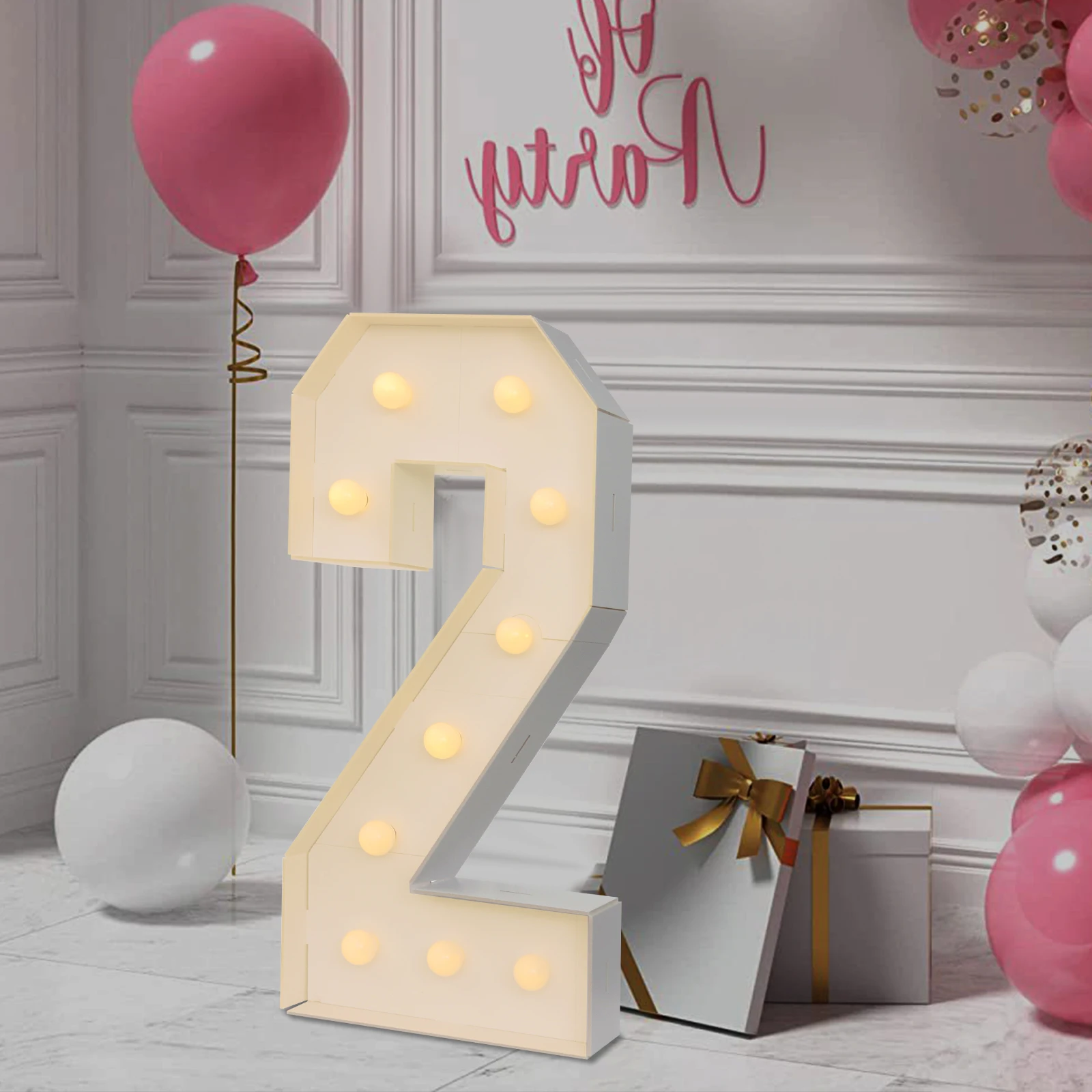 Lumière Led avec chiffres géants, 100x48 cm, bricolage, numéro d'anniversaire, décor pour la maison, fête de mariage, anniversaire, noël, 1 pièce