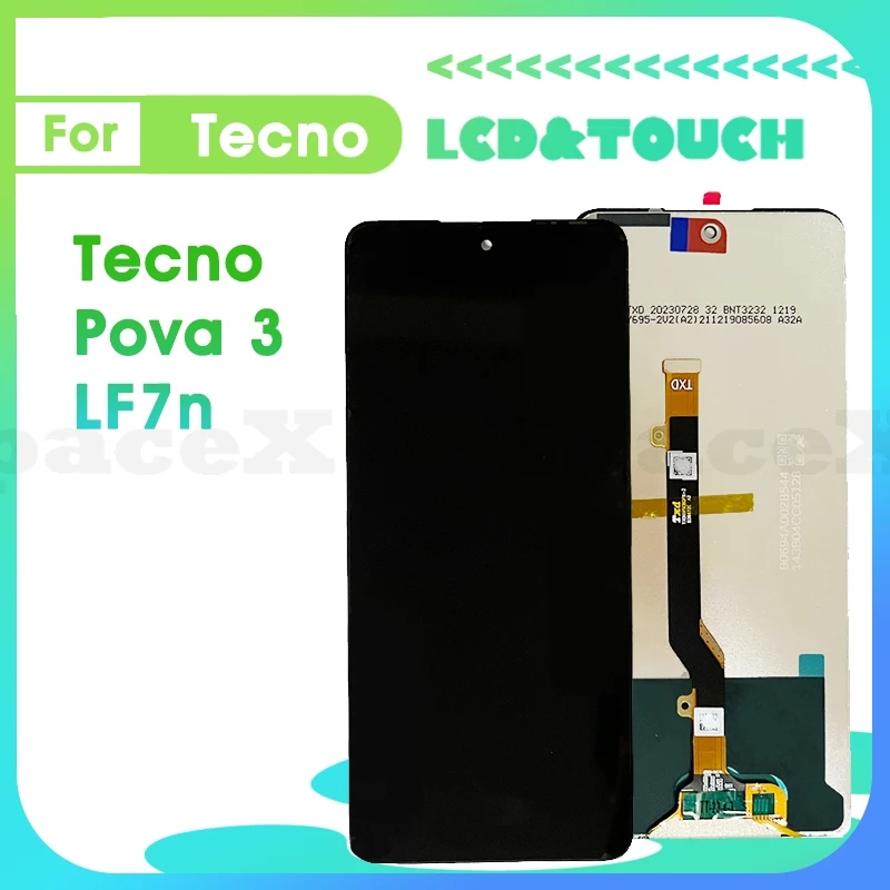 

LF7N 6.9"Tested For Tecno Pova 3 Display LF7 LF7n Screen Touch Digitizer Sensor Assembly Replacement For Tecno Pova3 LCD