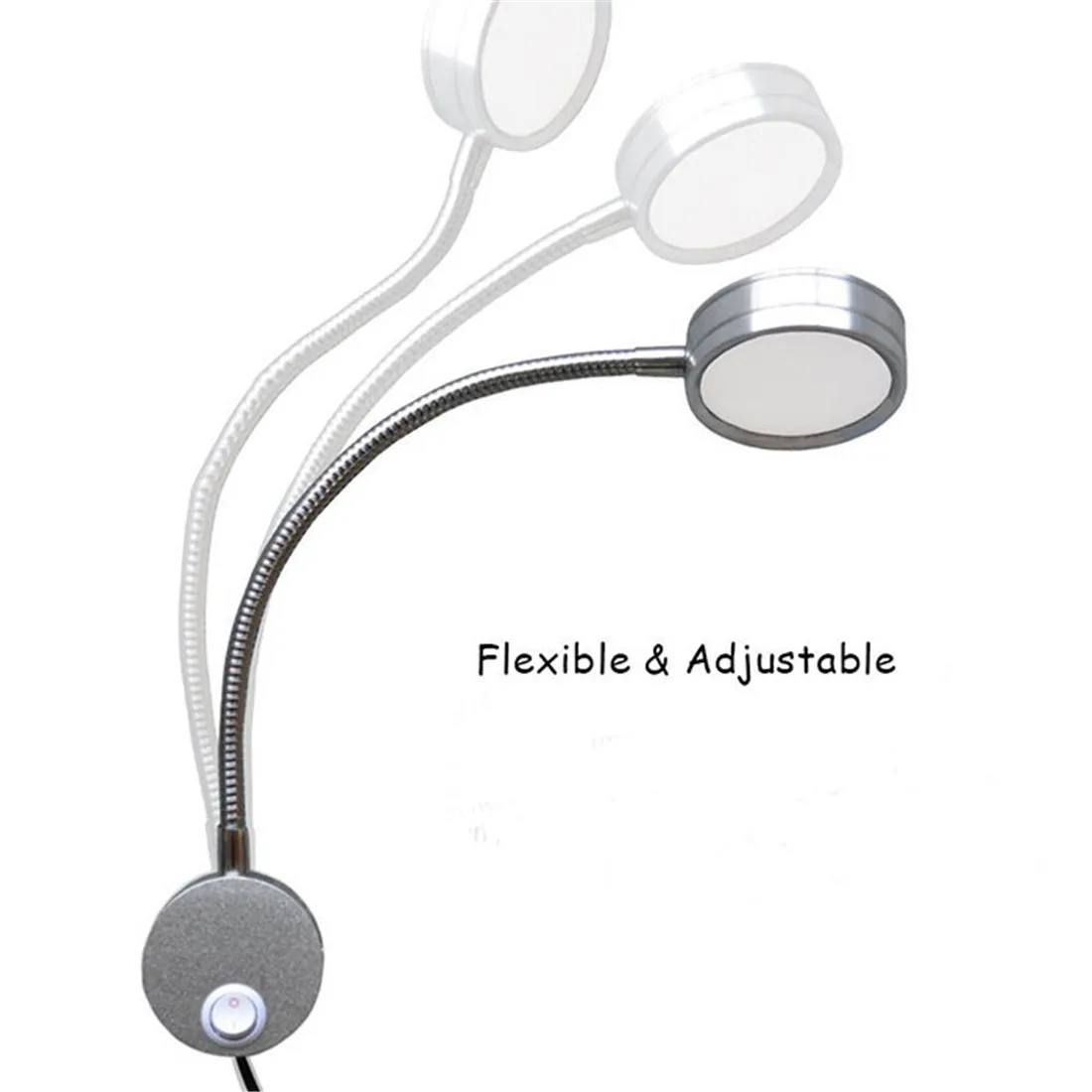 مرنة التوصيل السلكية 3 واط 3 واط Gooseneck Led الجدار ضوء الشمعدان مصباح الإضاءة لغرفة النوم القراءة مرآة الحمام الجبهة مصباح التوصيل