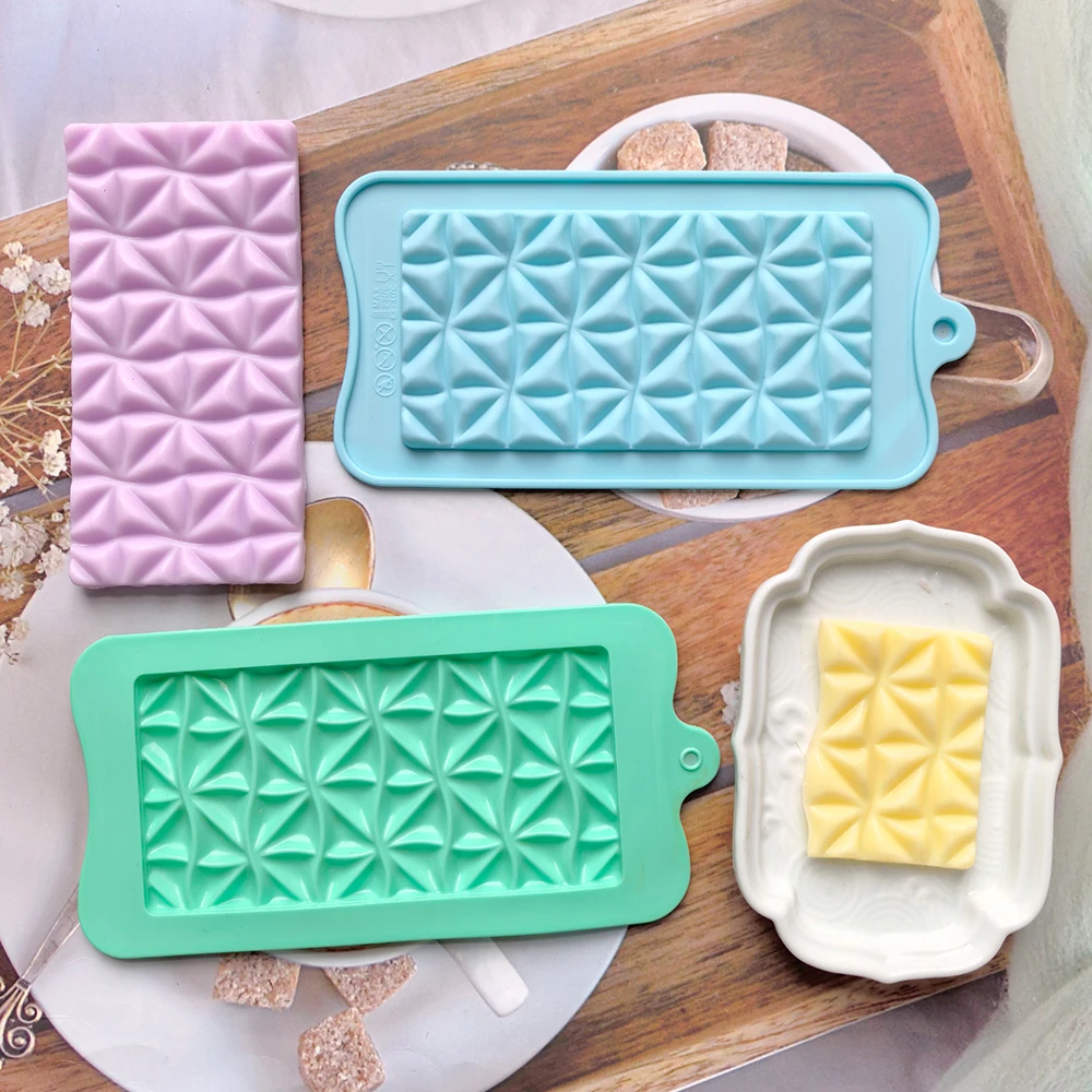 1 pieza de página completa de arroz en forma de triángulo molde de silicona goma DIY chocolate caramelo pudín galleta