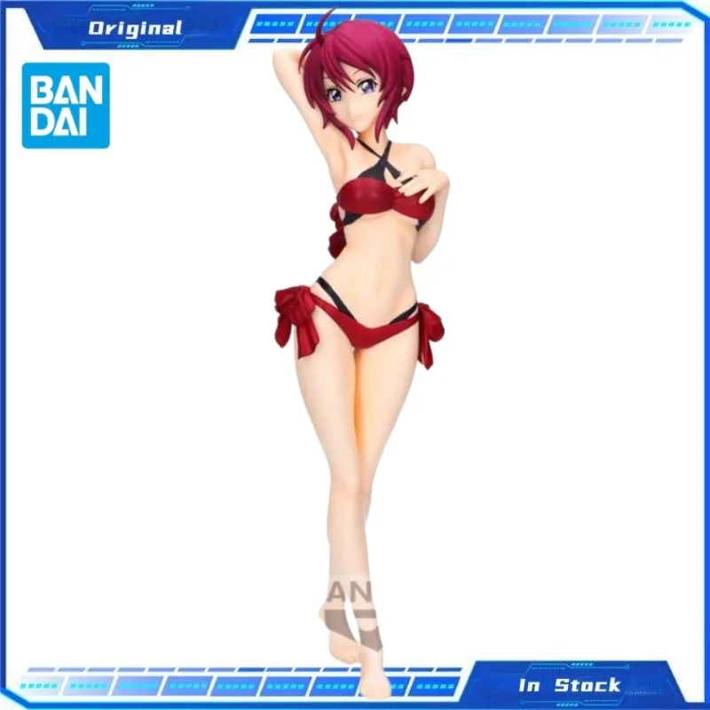 

В наличии Оригинальный BANDAI Mobile Suit Gundam SEED DESTINY ‌ Фигурка персонажа ‌ Лунамария Хоук ‌ Коллекционная фигурка в купальнике с пейзажем