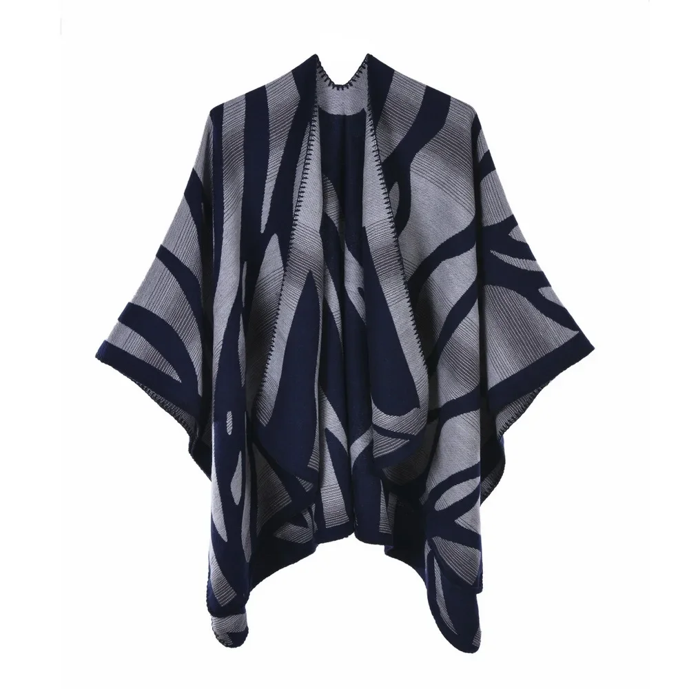 Women's Scarf Shawl Classic Zebra Split Cape Shawl Fashion Simple Warm Blank Imitation Cashmere Cloak Cape  Ponchos Lady Coat P3