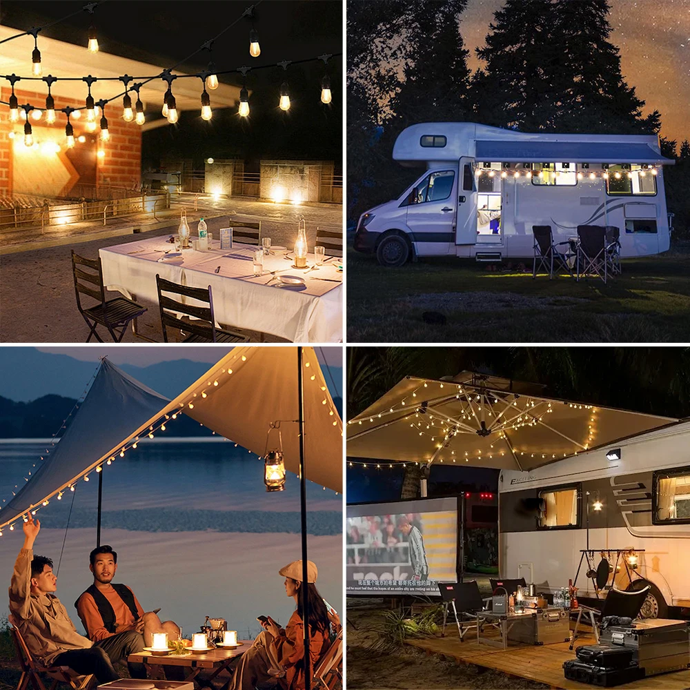 G40 LED استبدال لمبة البلاستيك E12 غلوب مصابيح كهربائية للخارجية سلسلة أضواء الشمسية ديكور تيار مستمر 3 فولت 12 فولت 24 فولت 2700 كيلو مصباح أبيض دافئ #6