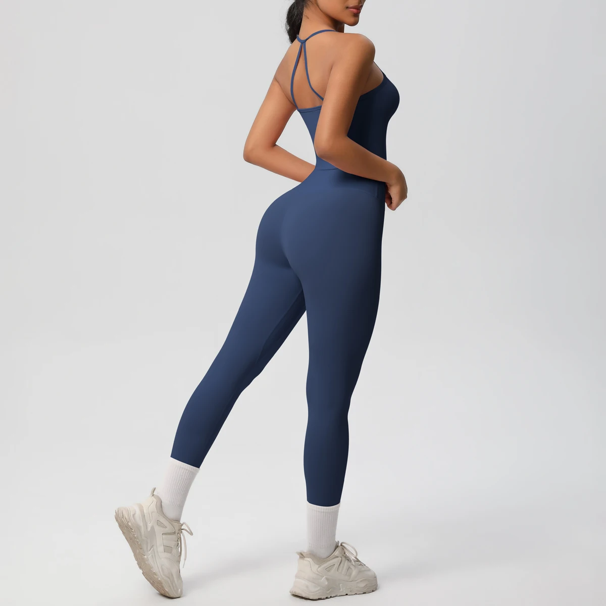 Halter Yoga Top Set Fitness Gym Anzug Training Ärmellose Sport Gym Tops Crossover Zurück Sport Unterwäsche Bauch-steuer Abnehmen – Detail 16
