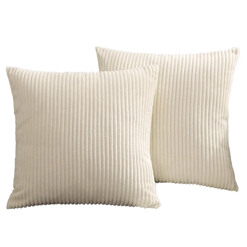 Zones La.com-Juste de coussin en velours côtelé, taie d'oreiller douce, bande moelleuse, décoration d'intérieur de luxe, canapé, 45x45cm, 40x40
