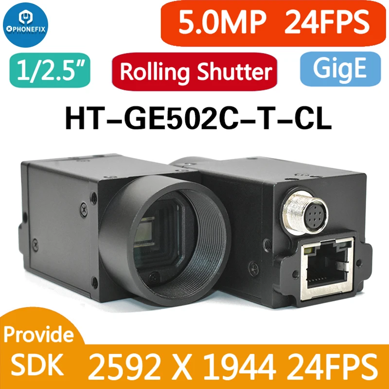 camera de inspecao de video industrial visao de maquina ethernet area scan c boca rolling shutter cor mono fornecer sdk 01