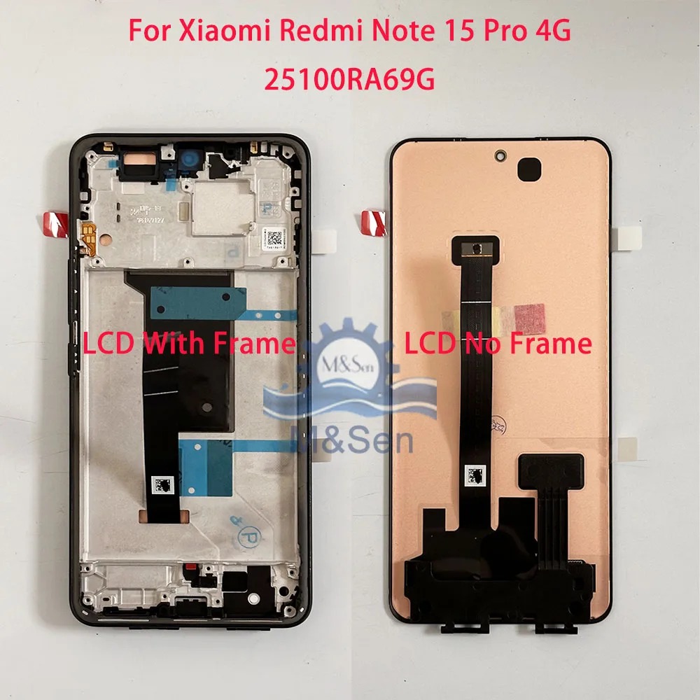 샤오미 레드미 노트 15 4G 2510DRA23G용 오리지널 6.77인치 AMOLED LCD 디스플레이 스크린 터치 프레임, 레드미 노트 15 프로 4G LCD…
