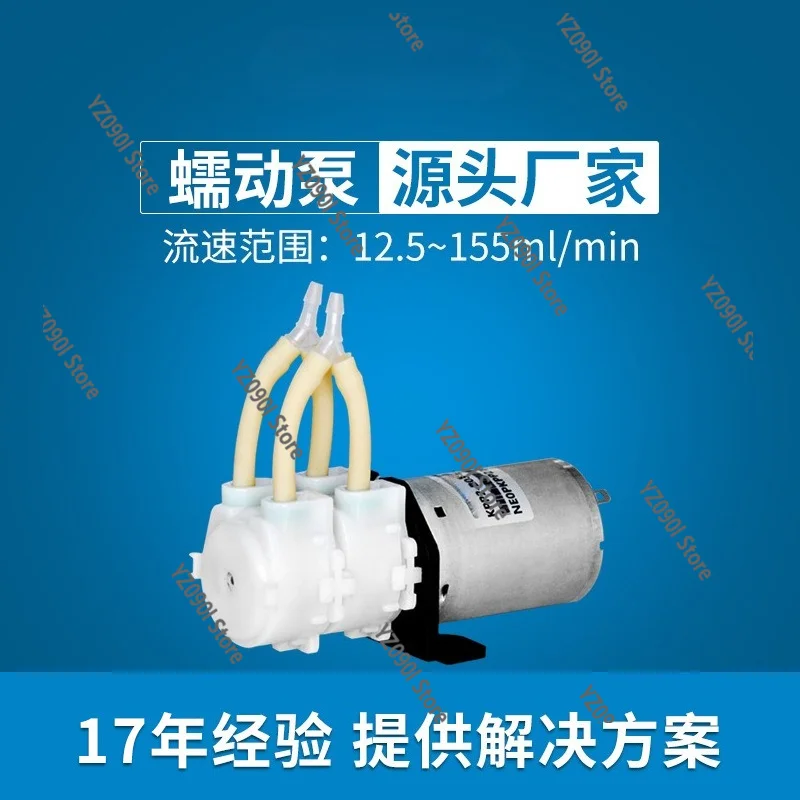 Household Large Flow Self Priming Pump 12V 24V Mini Double Head Peristaltic Water Pump