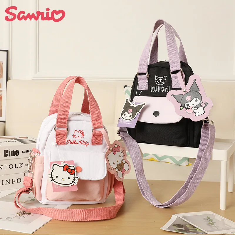 Cute Sanrio Kuromi My Melody Cinnamoroll Hangyodon Hello Kitty Mini Crossbody Bag Women Canvas Shoulder Bag Holiday Handbag