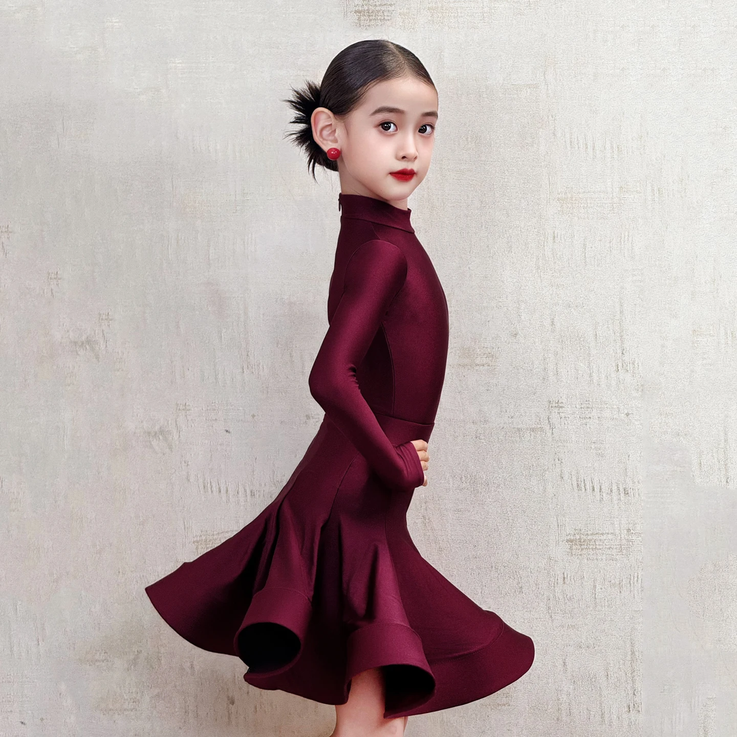 Vêtements de danse latine pour filles, vêtements de compétition, vêtements de Performance professionnelle, tenue de danse latine pour enfants, jupe body 2320