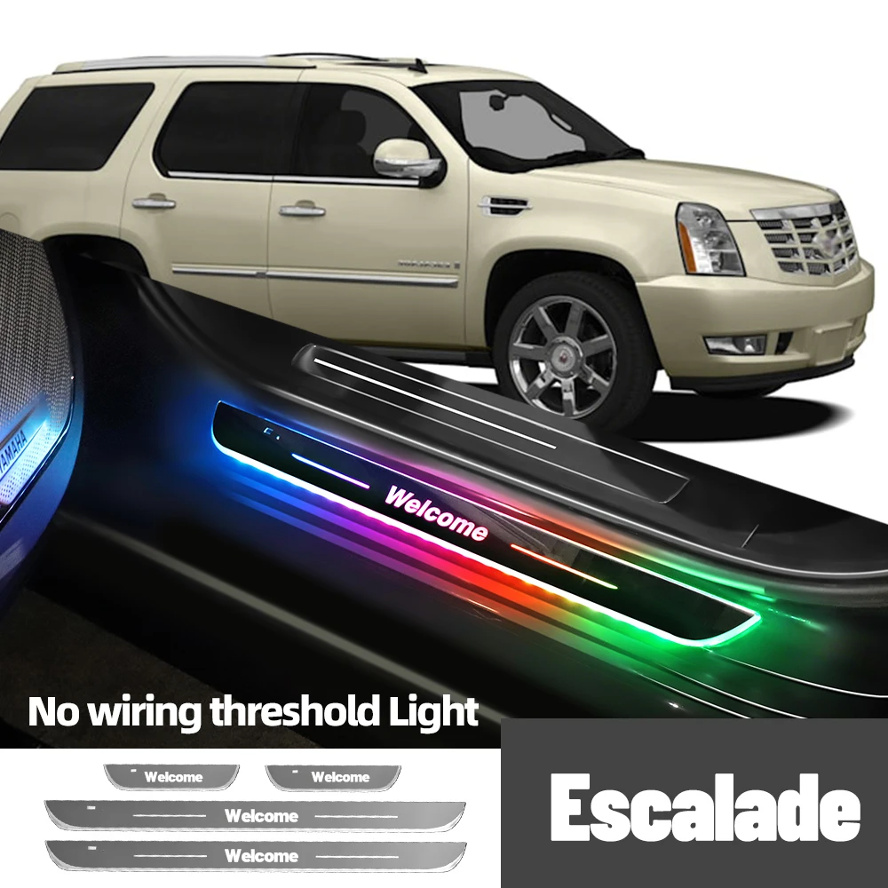 

For Cadillac Escalade 1998-2023 2016 2018 2019 Car Door Sill Light Customized Logo LED Welcome Threshold Pedal Lamp Accessories