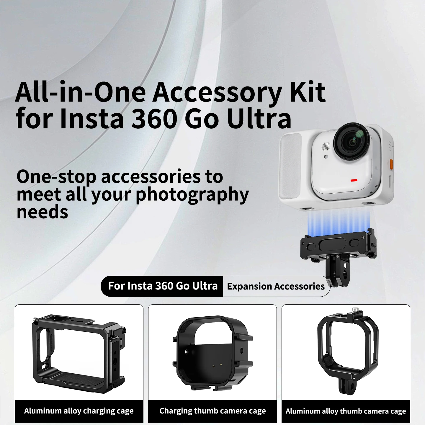Für Insta360 GO Ultra Action-Kamera: Flexibler Erweiterungsriemenhalter mit Ladeanschluss für Fahrrad, Motorrad, Outdoor, POV, Vlog – Detail 23